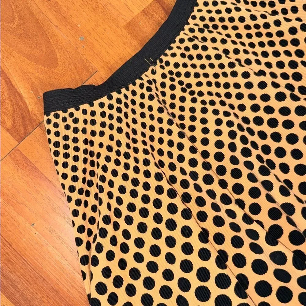 Vintage free people Y2K Polka Dot A-Line stretch Skirt - Black and Tan 6